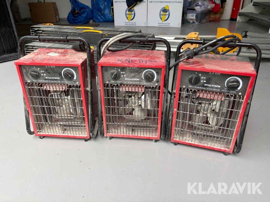 3st byggfläktar Bygg Ström 3,3kW