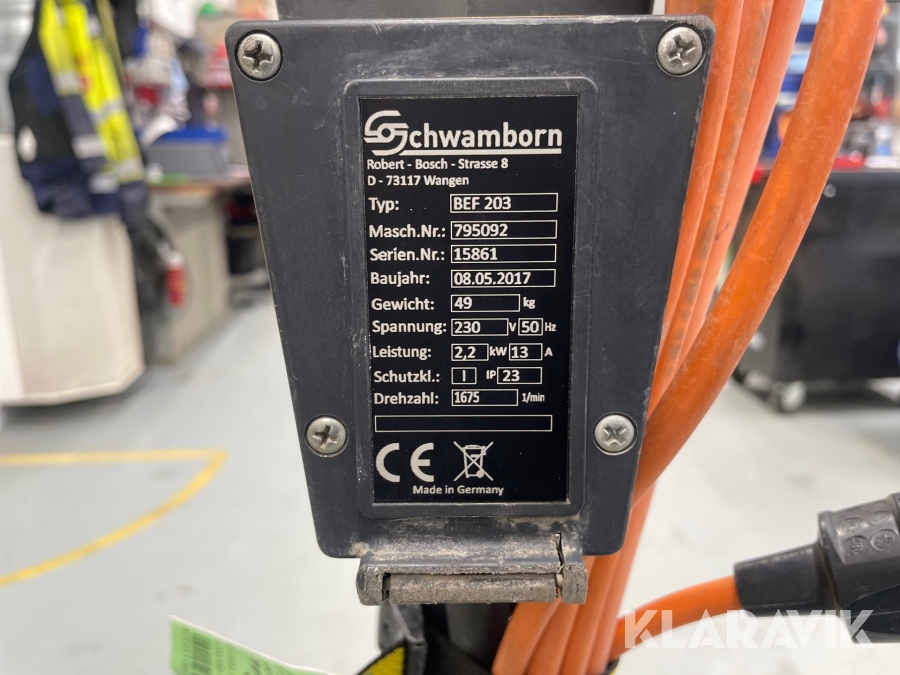 Ytfräs el hjulburen Schwamborn BEF203