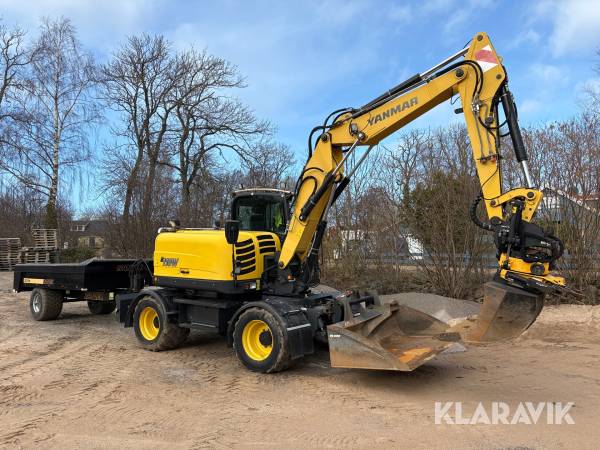 Grävmaskin Yanmar B110W med tippvagn och redskap