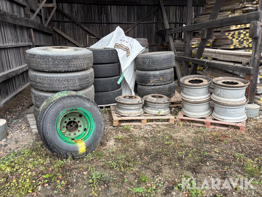 Lastbilsdäck/hjul och fälgar olika dimensioner