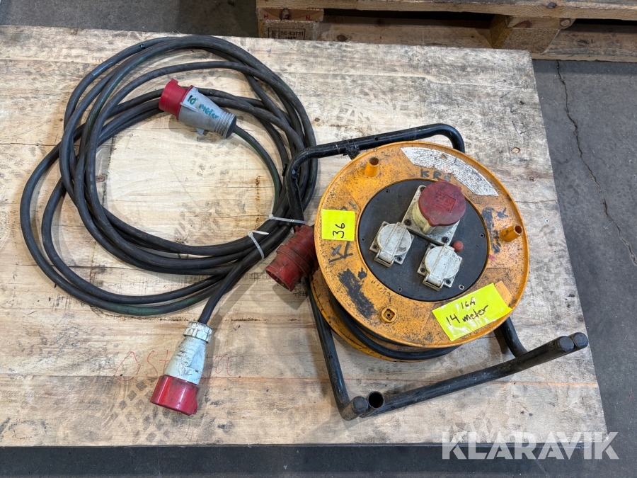 Kabel och kabelvinda 16 ampere