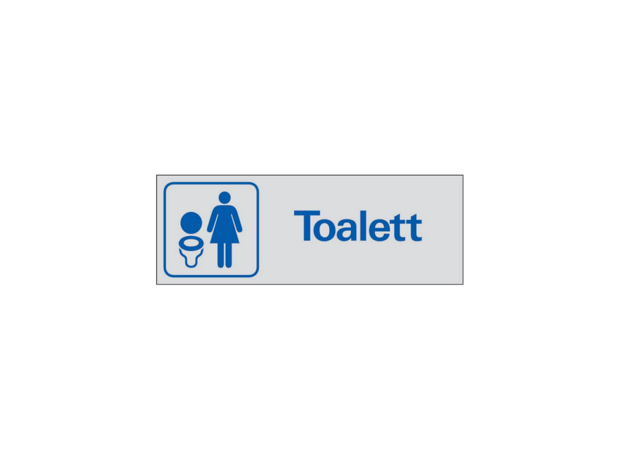 Toalettskyltar Systemtext dam och herr, aluminium, 225 × 80 mm, 24 st