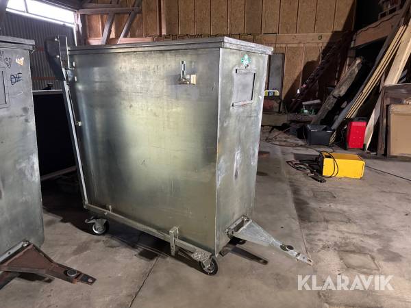 Sopcontainer Alfa 2st på hjul med drag 1000L