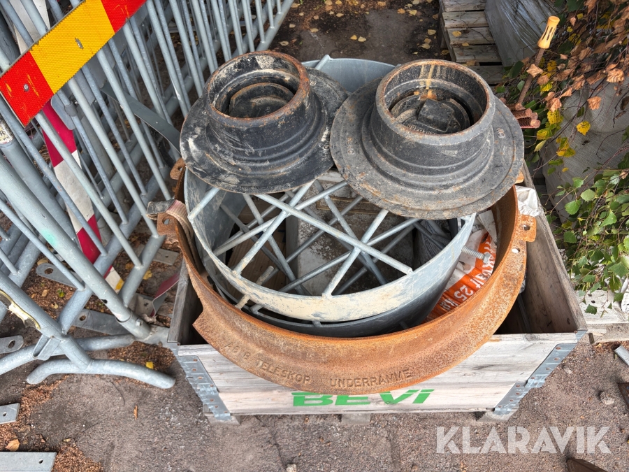 Pall med diverse brunnsdetaljer