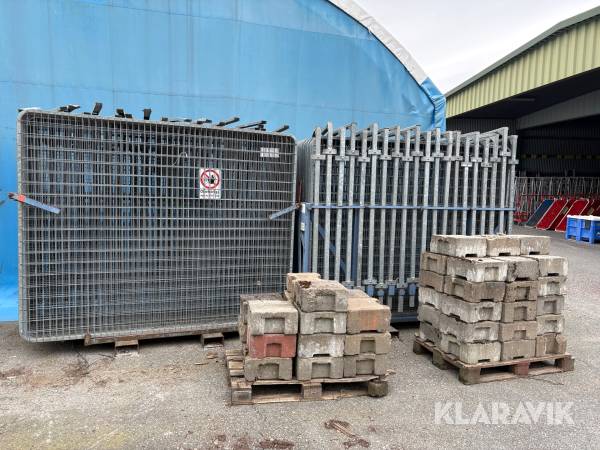 Byggstängsel med vikter och stolpar 40 sektioner