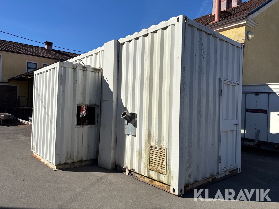 Pelletspanna i container Köb & Schäfer PYROT 400 med silo