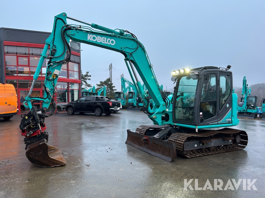 Grävmaskin Kobelco SK85 MSR med rotator & planeringsskopa