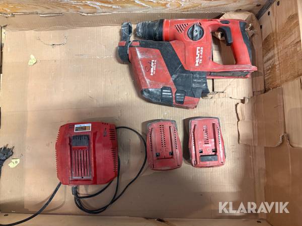 Slagborr med dammsugare Hilti TE-6A22 med batterier och laddare