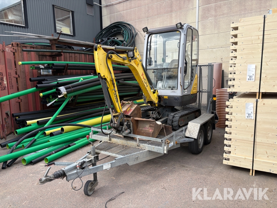 Minigrävare Wacker Neuson 1404 RD med maskintrailer