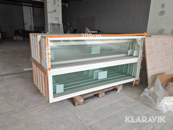 Glaspartier i aluminium 6st