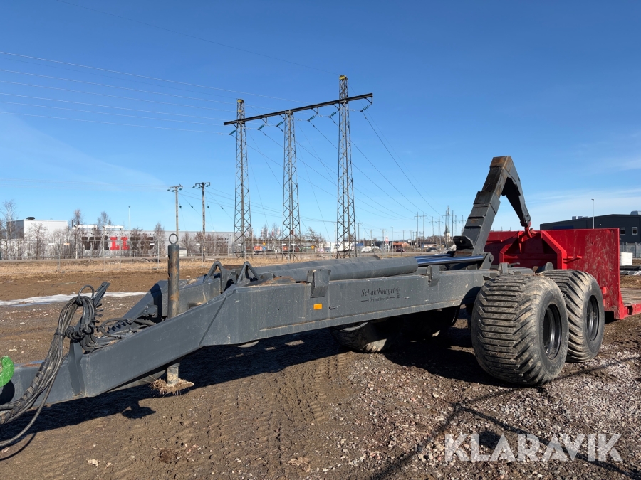 Lastväxlarvagn Bigab 20t med maskinflak och schaktflak