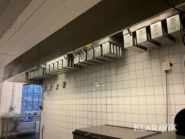 Fläktkåpa med UV rening Acticon samt Ansulex brandbekämpning