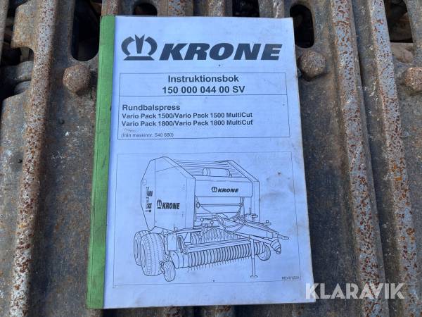 Instruktionsbok Krone 150 000 044 00 SV