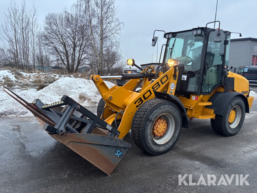 Hjullastare Swekip 3080 + 3 redskap endast 550h 