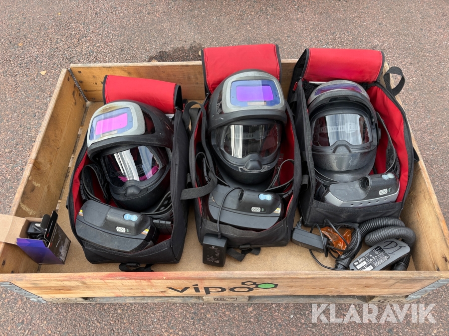 Svetshjälmar med friskluftsfläkt 3M 9100 FX, adflo 3 st