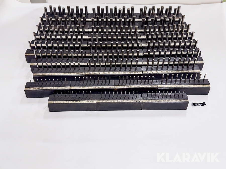 Stor uppsättning med tolkar/måttpinnar, 1-15mm, 0,05 mm intervall