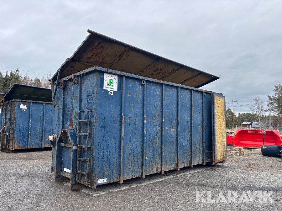 Lastväxlarcontainer GMM 40m3 med tak