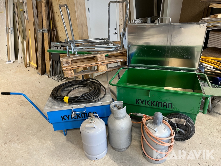 Byggvagnar, pallben, gasoltuber och brännare