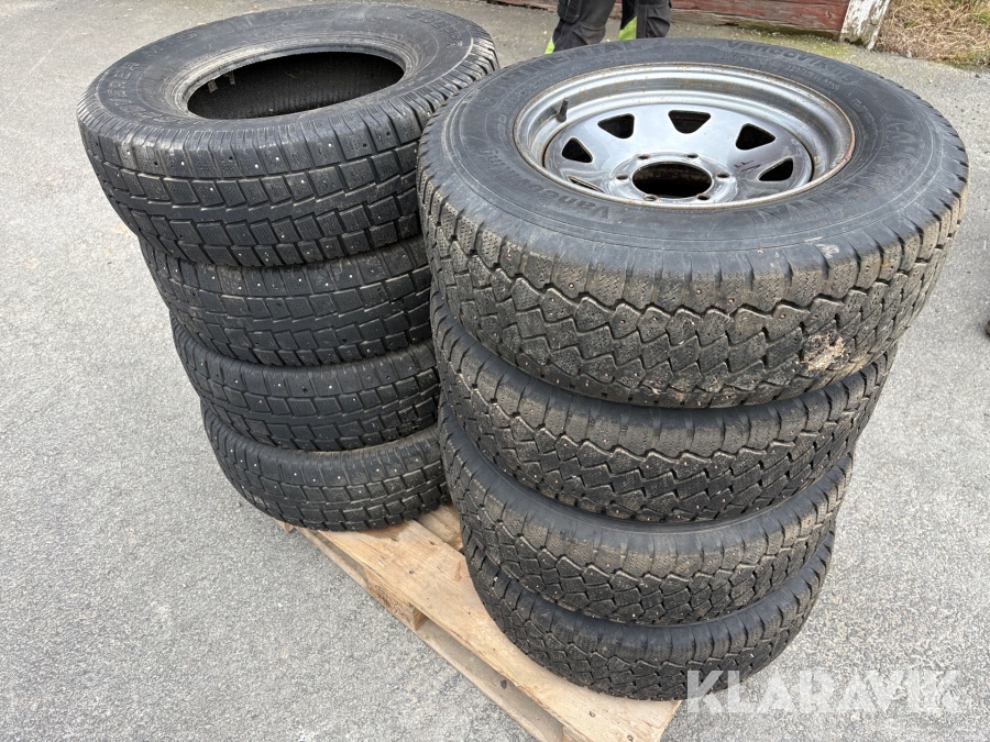 Dubbdäck Continental 215/75R16C 4st med fälg & 4st lösa däck