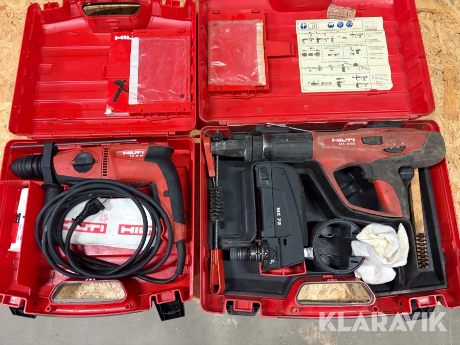 Borrhammare 1 st, Bultpistol 1 st Hilti TE 2-M/ DX 460