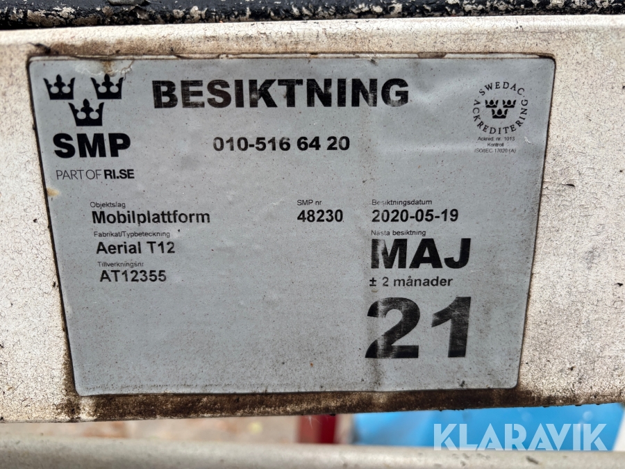 Släpvagnslift Aerial T12