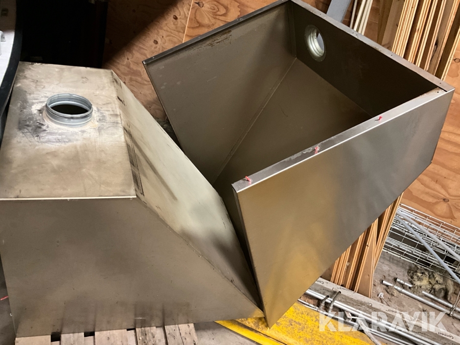 Ventilationskåpor rostfria, 2 st.