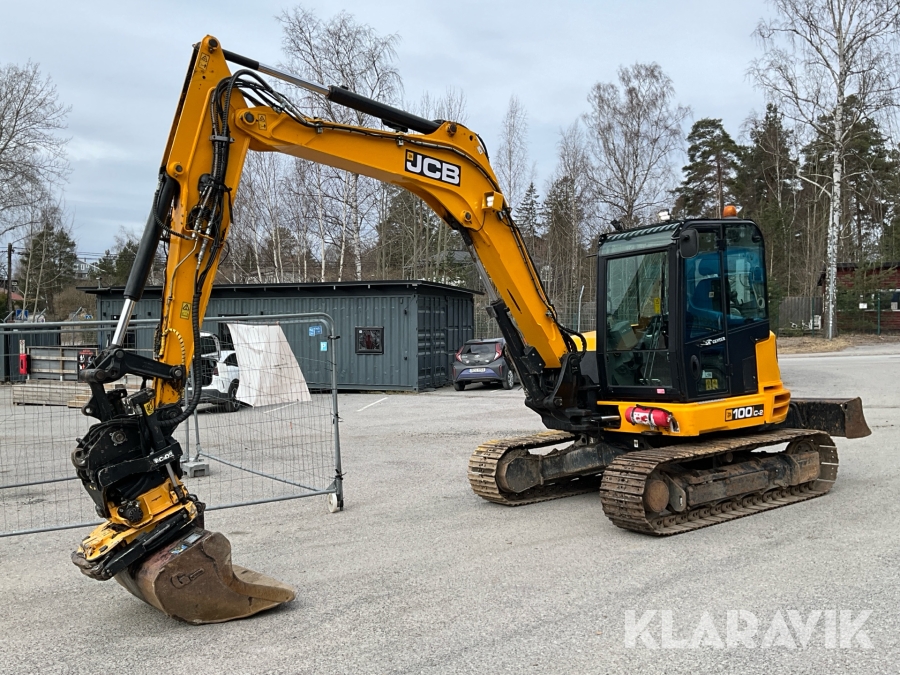 Grävmaskin JCB 100C-2 med EC-Oil, tiltrotator och redskap
