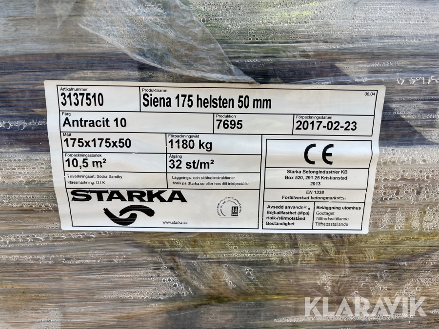 Betongsten Starka Siena 175 helsten 50 mm, Lund, Klaravik au