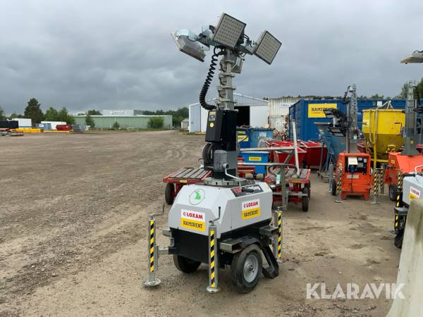 Belysningsmast Generac Link T3 4 × 185 W, 7 m, på hjul