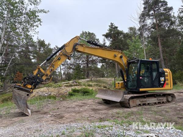 Grävmaskin CAT 313FL med Engcon tiltrotator