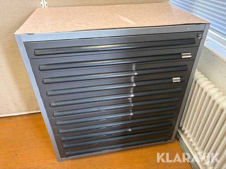 Plåtskåp med gängtolkar