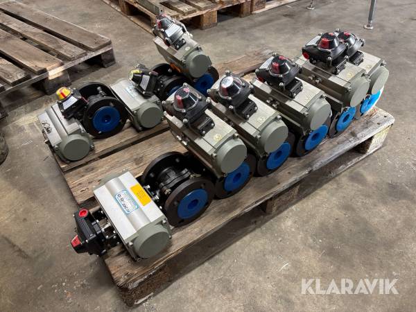 Kulventiler med tryckluftsdon och indikering