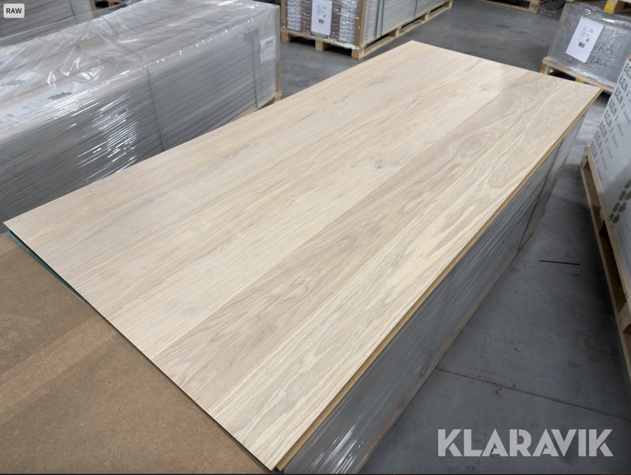 Ekgolv Woodura, Powder White, 190 kvm, 5-G, 1-stav, Välinge