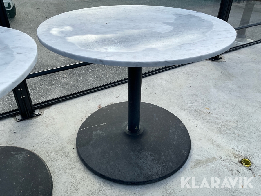 Marmorbord 900mm med smidesfot