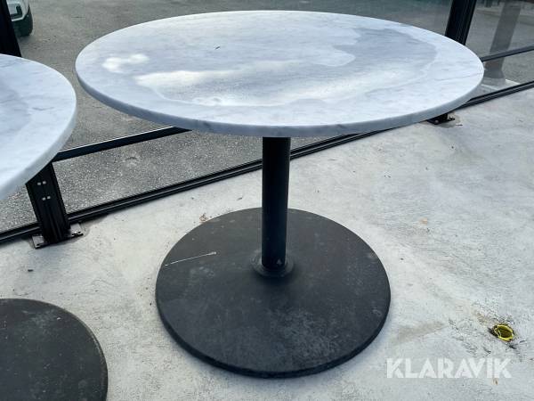 Marmorbord 900mm med smidesfot