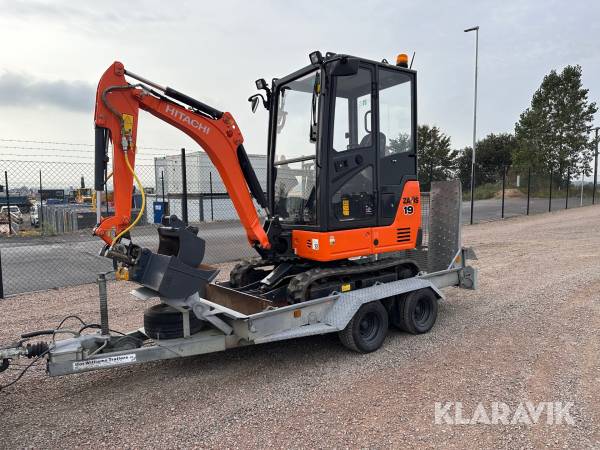 Grävmaskin Hitachi ZX19-5A CR med maskinsläp