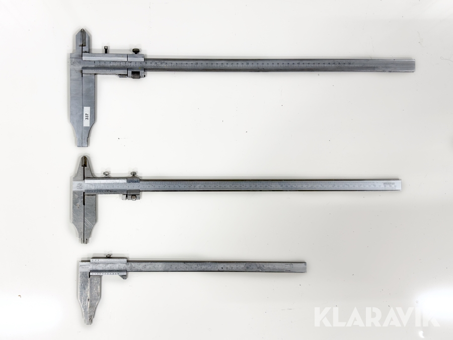 3 st verkstadsskjutmått 300 mm, 500 mm och 600 mm Etalon, Preisser