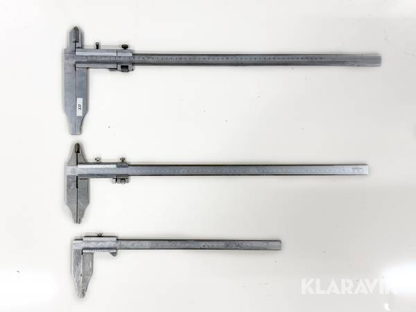 3 st verkstadsskjutmått 300 mm, 500 mm och 600 mm Etalon, Preisser