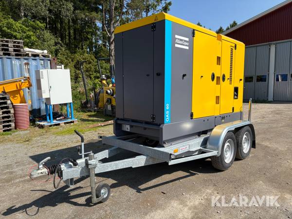 Dieselgenerator på släp Atlas Copco QAS 60 