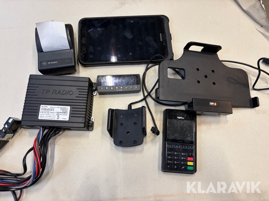 Taxameter kortterminal skrivare surfplatta TP RADIO