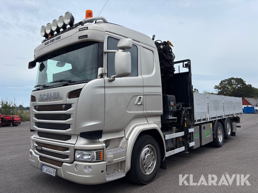Kranbil Scania R410 med Hiab kran ePTO