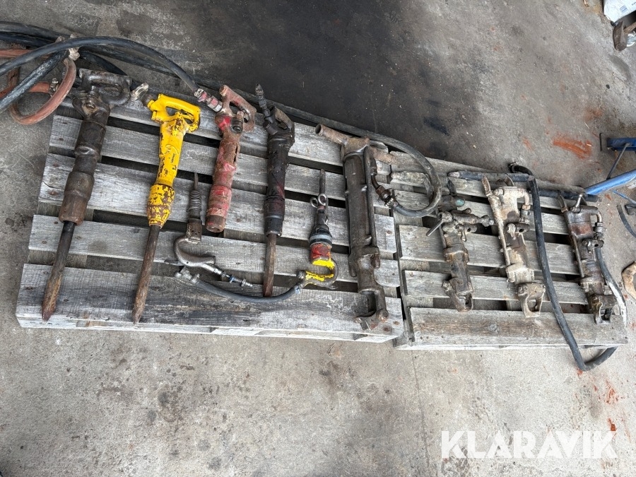 Handhållna luftdrivna bergborrmaskiner & spettmaskiner med borrar och spett