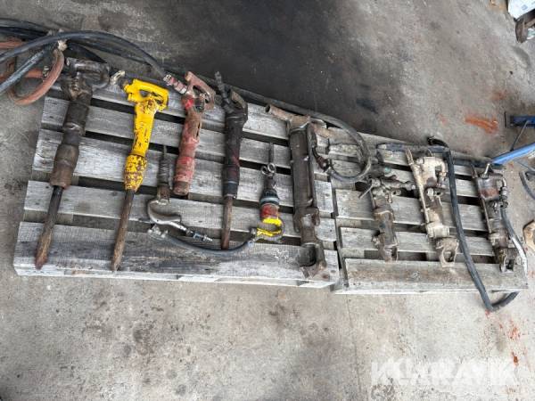 Handhållna luftdrivna bergborrmaskiner & spettmaskiner med borrar och spett