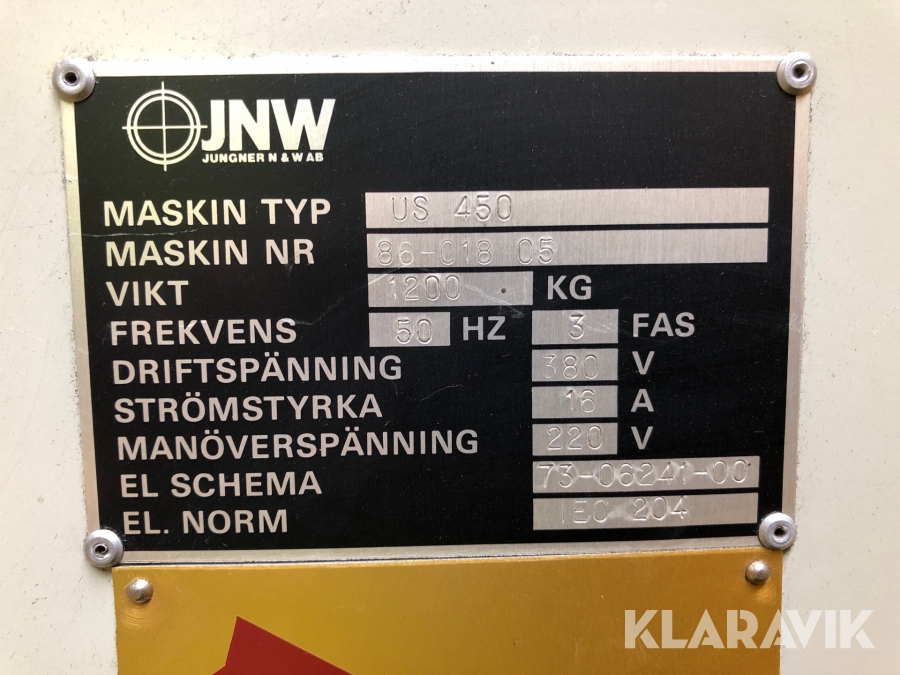 Verktygsslip Jungner US 450 med tillbehör