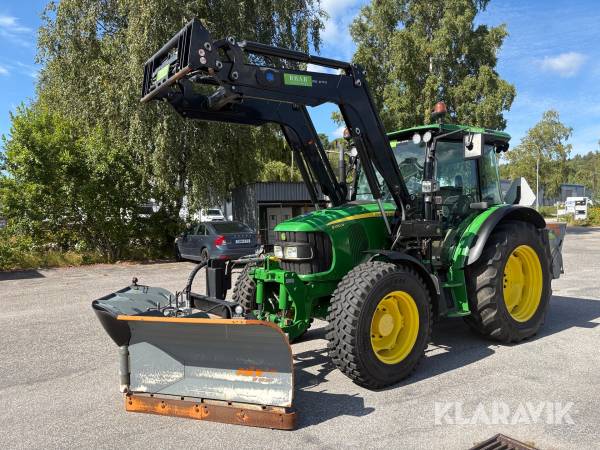 Traktor John Deere 5100R Lastare, Vikplog & Sandspridare