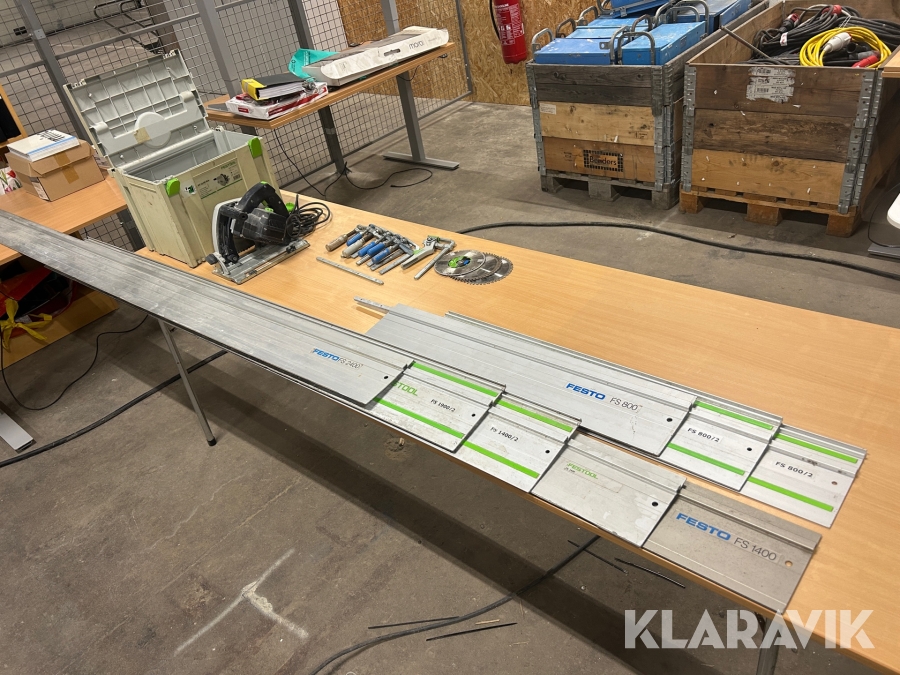 Sänksåg Festool ATF 55 EB-1 med sågskenor, klingor & skruvtving