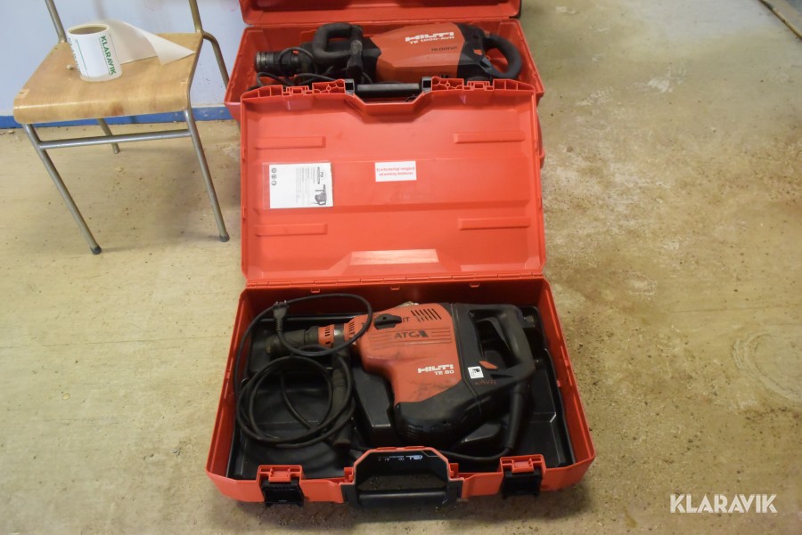 Borr och bilningsmaskiner Hilti TE 1000 och TE 80 AWR