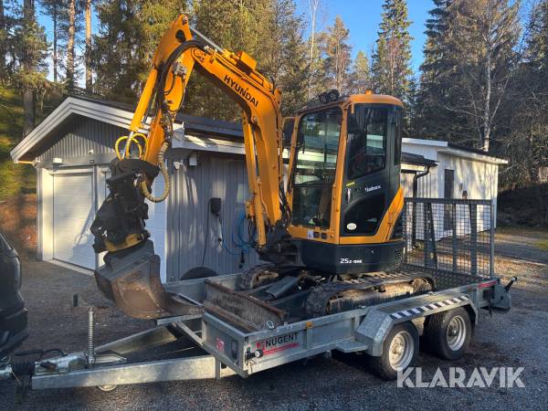 Grävmaskin Hyundai Robex 25Z-9AK med redskap & släp