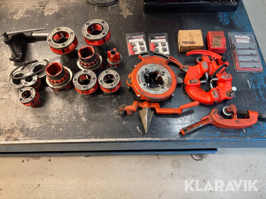 Parti med rörgängsverktyg Ridgid