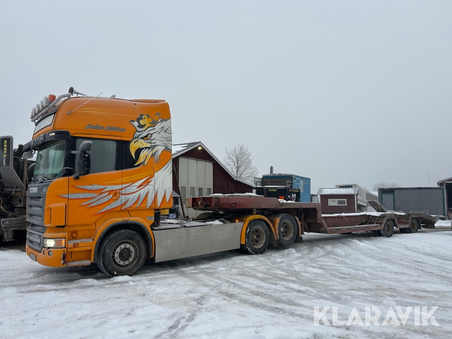 Dragbil A-traktor Scania R500 med 2st maskintrailer